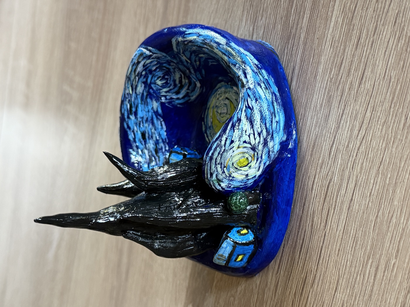 3D Starry night, air-dry clay