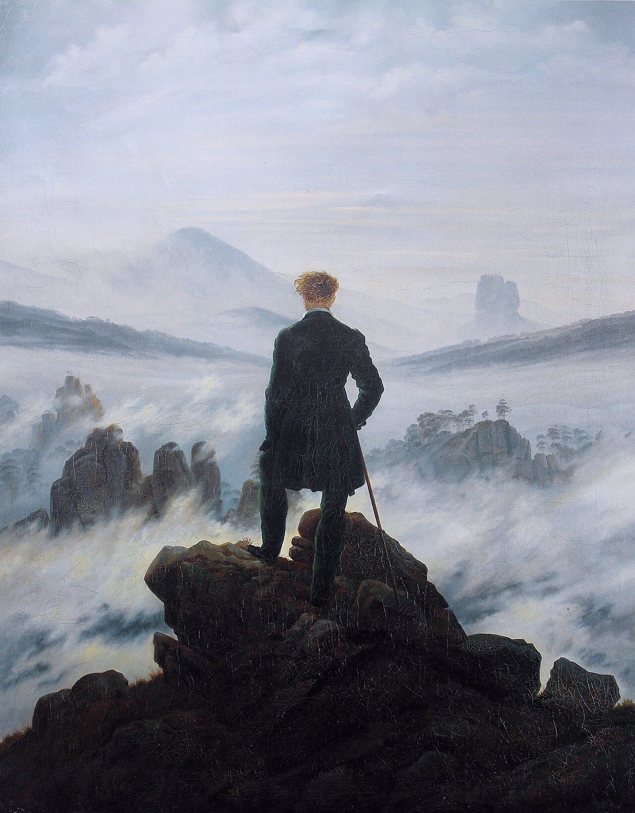 Wanderer above the Sea of Fog. Caspar David Friedrich, c. 1818.