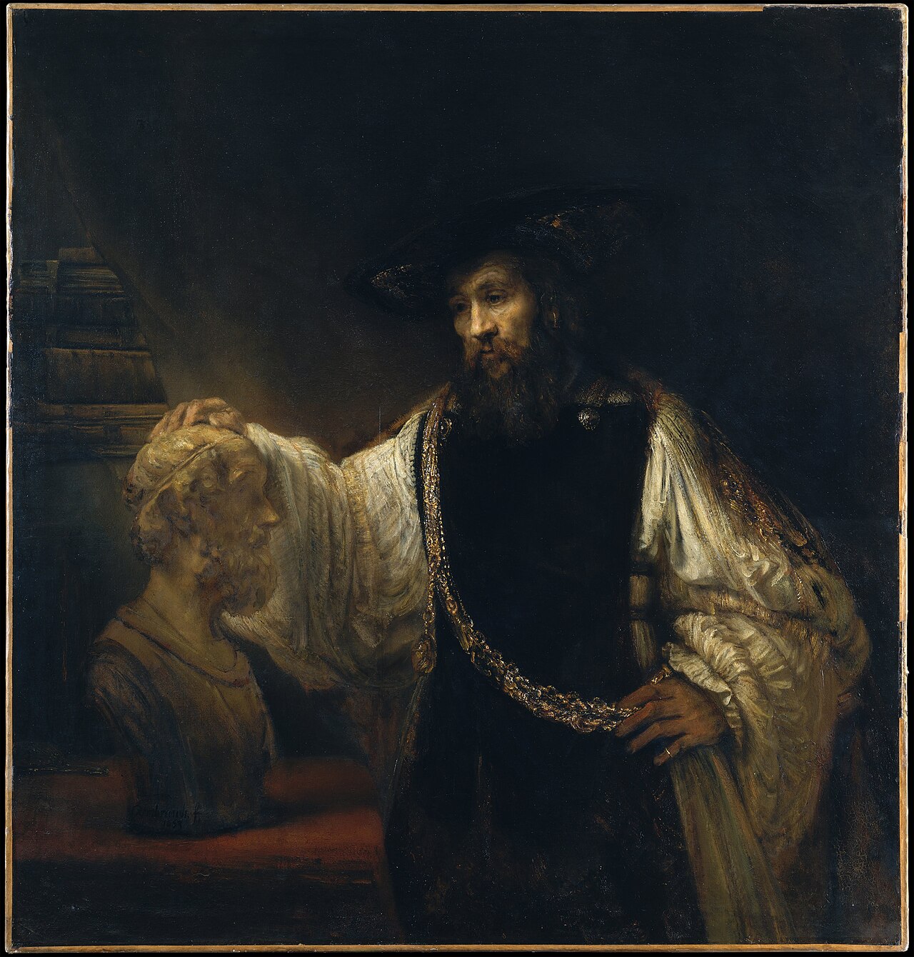 Aristotle with a Bust of Homer. Rembrandt, 1653.
